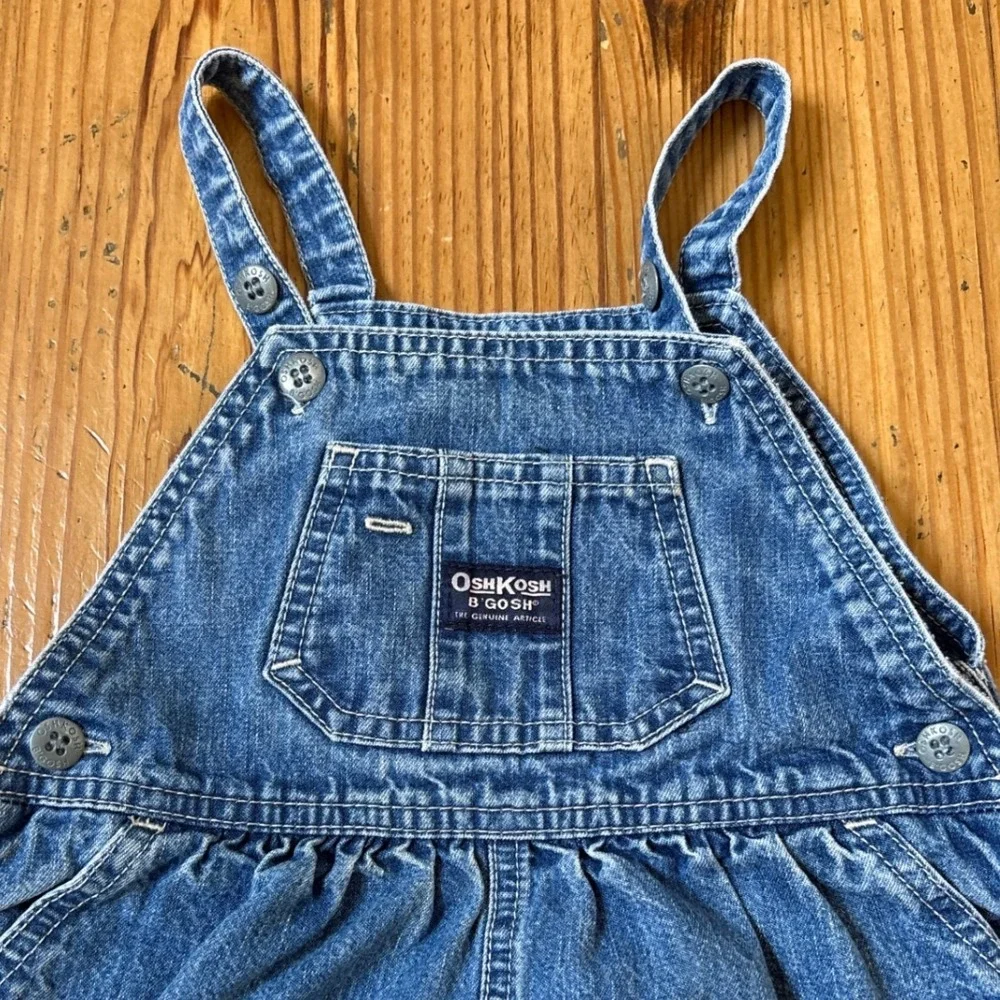 OshKosh‎ B'Gosh Overall Dress Kids Blue Vintage Denim Jumper SIZE 3T